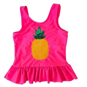 Cat & Jack Girls Swimming Pink Tank Top with Pineapple Design Size 4T